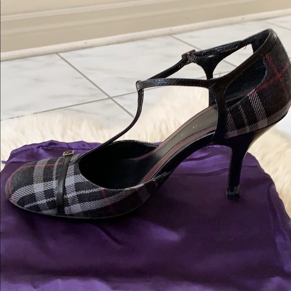 plaid heels with ankle strap - Picture 3 of 6
